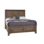 Cool Farmhouse Panel Bed w/ Storage Footboard
