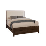 Lodge & Loft Wood Trim Upholstered Storage Bed - Ivory Cream Fabric