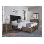 Woodbridge Upholstered Bed with storage -Black - Image 3