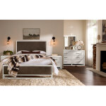 Lodge & Loft Wood Trim Upholstered Bed - Sedona Brown Fabric - Image 5