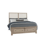 Woodbridge Upholstered Bed with storage -White