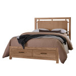 Lodge & Loft Floating Panel Bed with Footboard Storage
