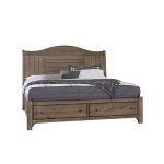 Cool Farmhouse Sleigh Bed w/ Storage Footboard