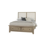 Woodbridge Upholstered Bed with storage -White