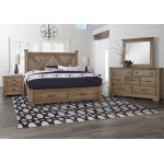 Cool Rustic X Bed With Footboard Storage - 172-667/066B/602/602T