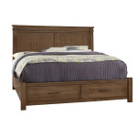 Cool Rustic Mansion Bed With Footboard Storage - 174-661/066B/602