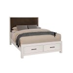 Lodge & Loft Wood Trim Upholstered Storage Bed - Sedona Brown Fabric - 844-661Y-066B-502-666