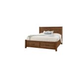 Cool Rustic Plank Bed With Footboard Storage - 174-558-050B-502-555, 174-668-066B-502-666, 174-668-066B-602