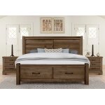 Cool Rustic Plank Bed With Footboard Storage - 170-558-050B-502-555,170-668-066B-602,170-668-066B-502-666 - Image 5