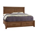 Cool Rustic Mansion Bed With Footboard Storage - 174-551/050B/505/555T
