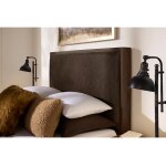 Lodge & Loft Wood Trim Upholstered Bed - Sedona Brown Fabric - 840-551Y-155Y-922 - Image 4