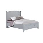 Bonanza Queen & King Poster Storage Bed - Grey Finish in Queen - BB26-557-050B-502-TT-555T
