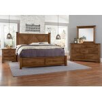 Cool Rustic X Bed With Footboard Storage - 174-557/050B/502/555T, 174-667/066B/502/666T, 174-667/066B/602/602T - Image 3