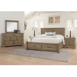 Cool Rustic Plank Bed With Footboard Storage in King - 172-668-066B-502-666 - Image 5
