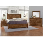 Cool Rustic X Bed With Footboard Storage - 174-667/066B/602/602T - Image 2