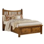 Maple Road Slat Poster Bed With Storage Footboard - 118-558/050B/502/555T