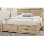 Cool Rustic Plank Bed With Footboard Storage in King - 176-668-066B-502-666 - Image 3