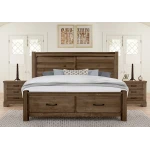 Cool Rustic Queen Plank Bed With Footboard Storage - 170-558-050B-502-555 - Image 4