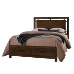 Lodge & Loft Floating Panel Bed With Footboard Storage in King - 840-667-066B-502-666