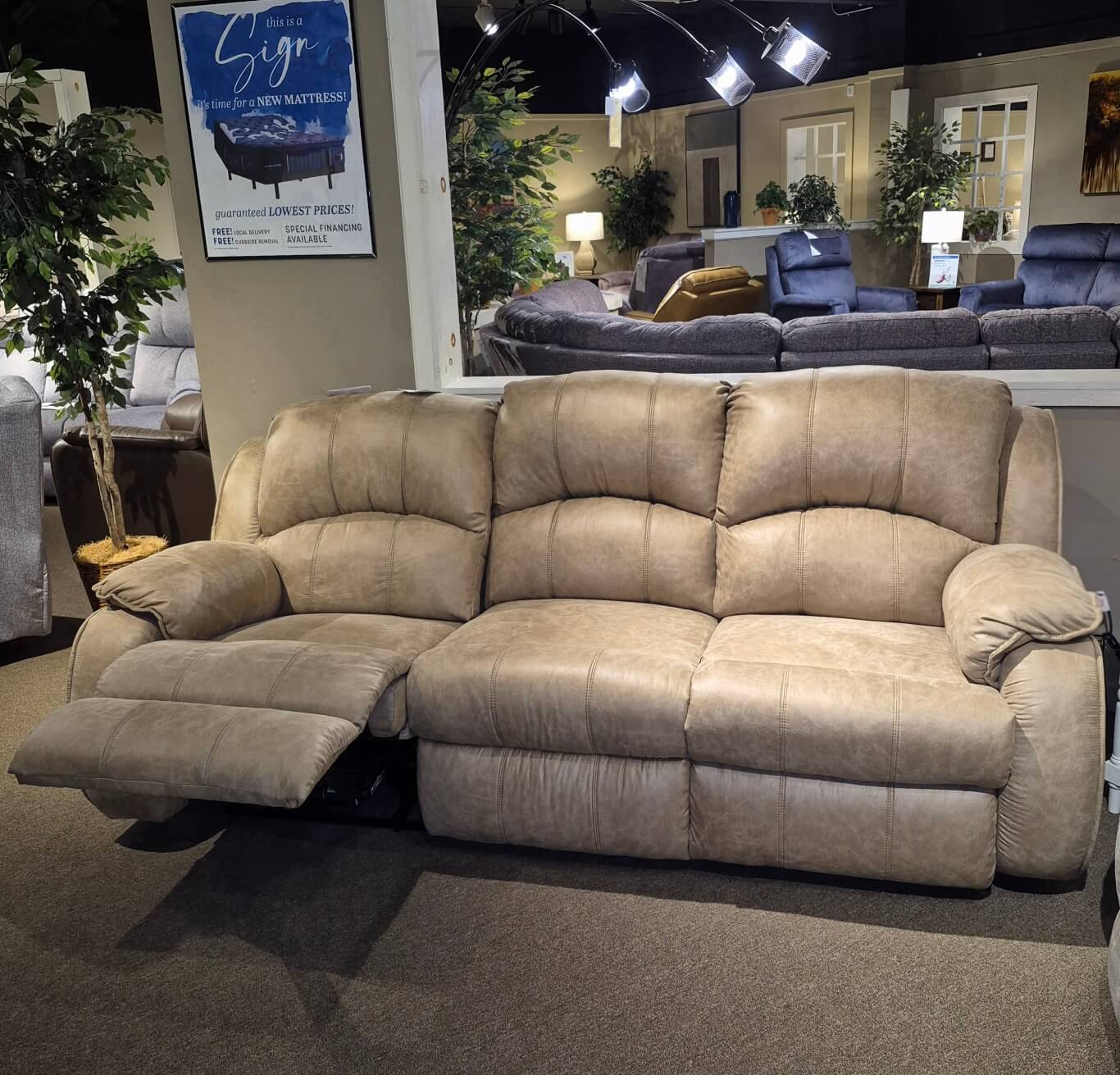 Power Reclining Sofa With Power Headrests