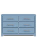 Rosalie 56" 6-Drawer Dresser-Blue - Image 3