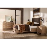 Lodge & Loft Wood Trim Upholstered Storage Bed - Sedona Brown Fabric - 842-551Y-050B-502-555 - Image 5