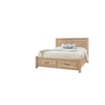 Cool Rustic Plank Bed With Footboard Storage in King - 176-668-066B-502-666