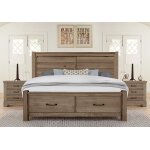 Cool Rustic Plank Bed With Footboard Storage in Queen - 172-558-050B-502-555 - Image 3