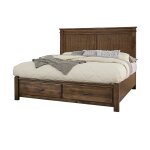 Cool Rustic Mansion Bed With Footboard Storage - 170-551/050B/505/555T