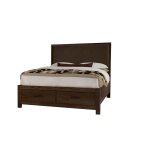 Lodge & Loft Wood Trim Upholstered Storage Bed - Sedona Brown Fabric - 840-661Y-066B-502-666