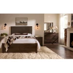 Lodge & Loft Queen Wood Trim Upholstered Storage Bed - Sedona Brown Fabric - 840-551Y-050B-502-555 - Image 3