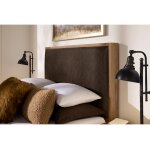 Lodge & Loft Wood Trim Upholstered Bed - Sedona Brown Fabric - 842-661Y-166Y-922-MS1 - Image 4
