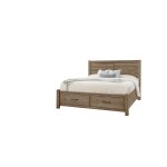 Cool Rustic Plank Bed With Footboard Storage - 172-558-050B-502-555, 172-668-066B-502-666, 172-668-066B-602