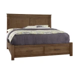 Cool Rustic Mansion Bed With Footboard Storage - 174-661/066B/502/666T
