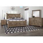 Cool Rustic X Bed With X Footboard - 172-557/755/922, 172-667/766/933/MS2, - Image 3