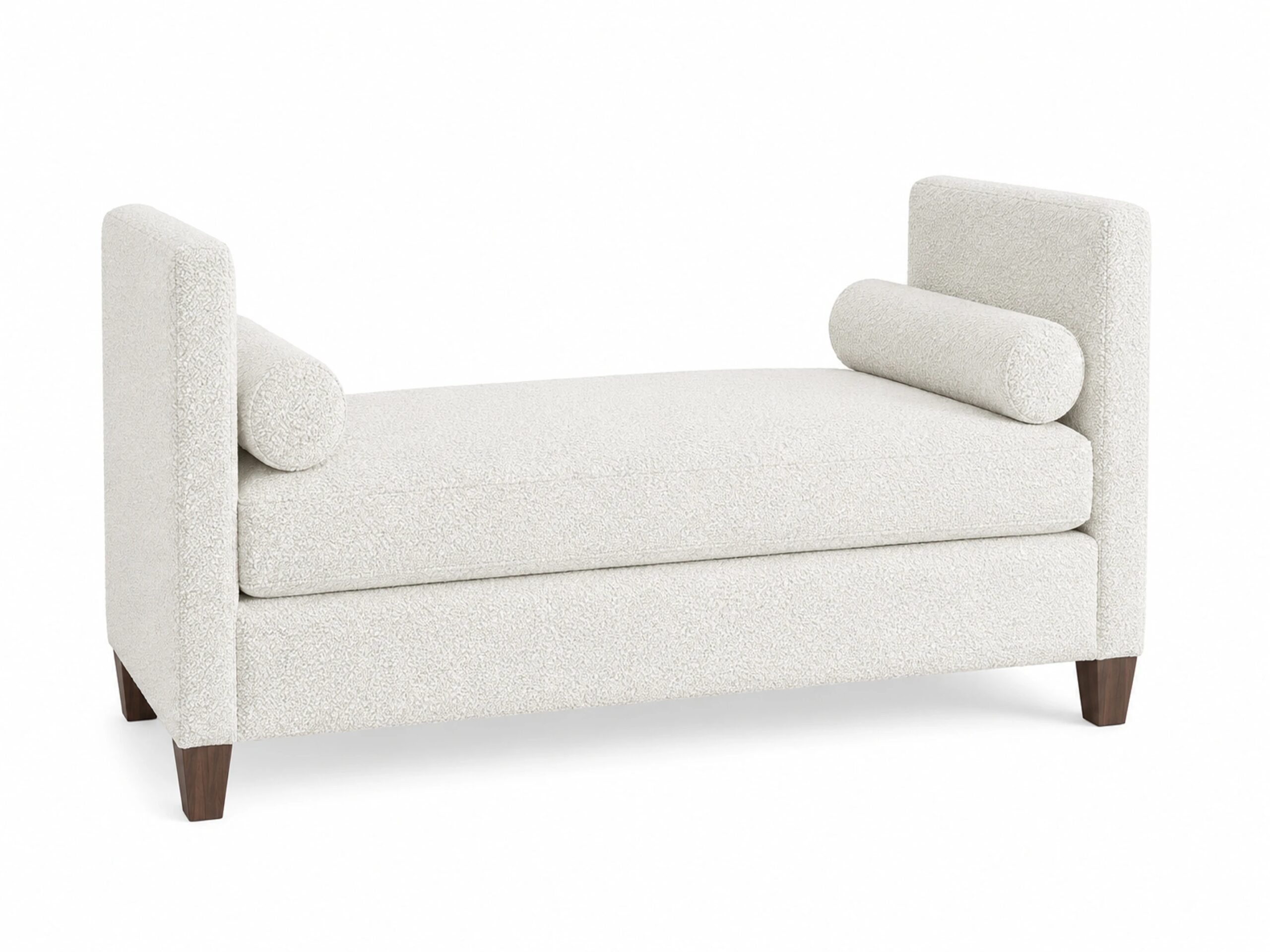 39c719d0469dab5fb12e7b4101822ad9 White Boucle' Uph Daybed - Image 1