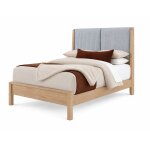 Queen Shelter Uph Bed-Navy Stripe