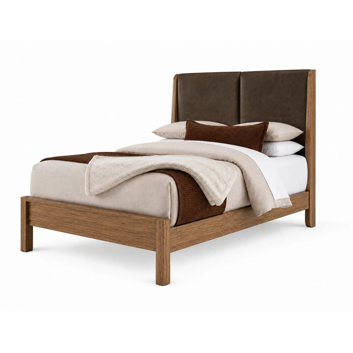 8df043ffdd7d00a09f37135ad36d6ad3 Queen Shelter Uph Bed-Sedona Brown - Image 1