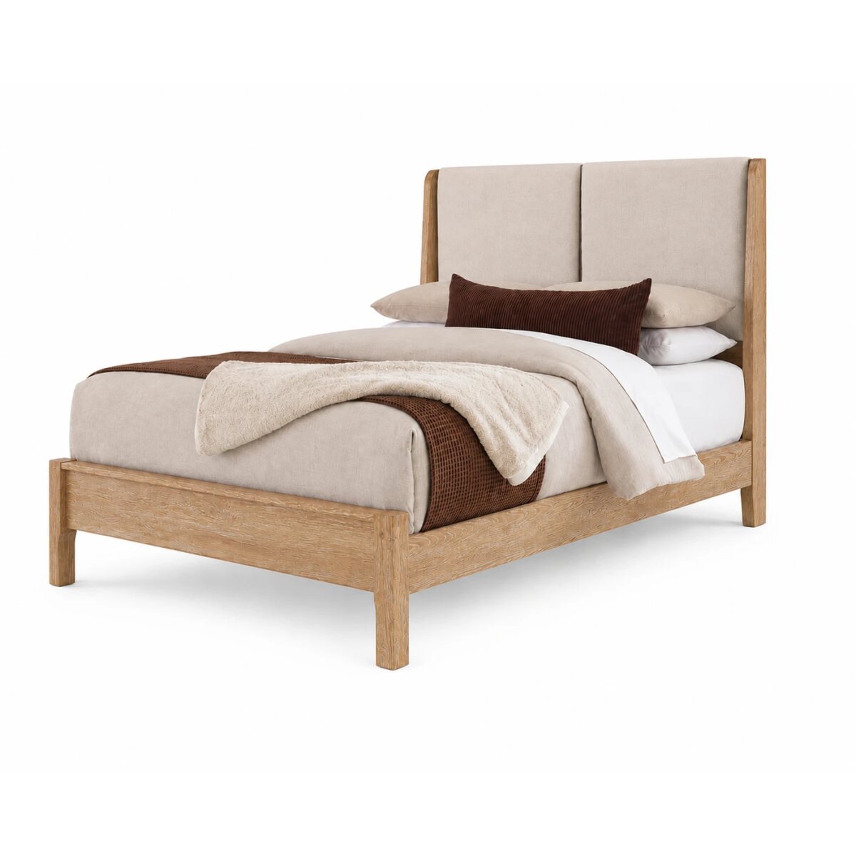 95368c45398784764e09f3d2412ee677 King Shelter Uph Bed-Ecru - Image 1