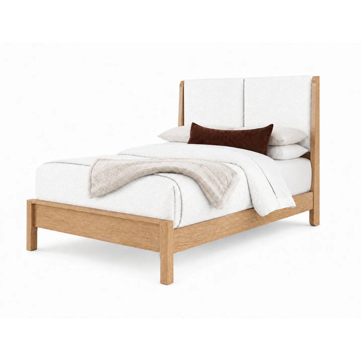 a698afcaef32b1461cd8e14f337dcbee King Shelter Uph Bed-Pure White - Image 1