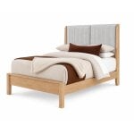 King Shelter Uph Bed-Grey Stripe