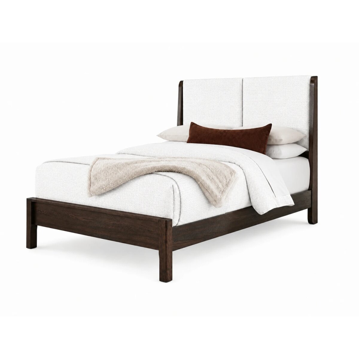 ead6727a33ad99fdec9ced3a2981aac5 Queen Shelter Uph Bed-Pure White - Image 1
