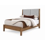Queen Shelter Uph Bed-Grey Stripe