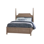Tide & Timber Queen Pencil Poster Bed With Footboard Storage - 831-558-050B-502-555T