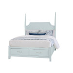 Tide & Timber Pencil Poster Bed With Footboard Storage in King - 835-668-066B-502-666T