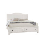 Cool Farmhouse Sleigh Bed W/ Storage Footboard - 804-663-066B-502-666
