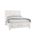 Cool Farmhouse Panel Bed W/ Storage Footboard in Queen - 804-557-050B-502-555
