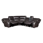 Alexandria Leather 6-piece Power Reclining Set, Chocolate - Image 7