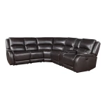 Alexandria Leather 6-piece Power Reclining Set, Chocolate - Image 6