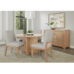 Crafted Cherry Dining Upholstered Side Chair Oatmeal Fabric - 154-030B - Image 4